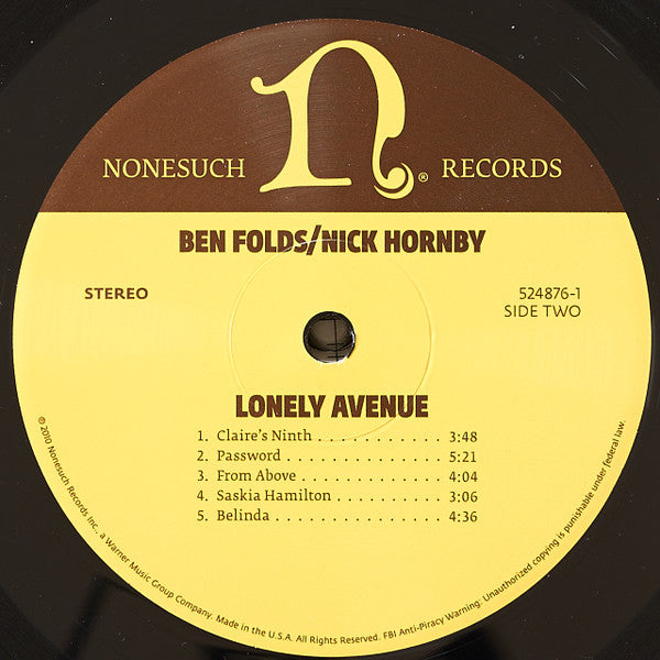 Ben Folds / Nick Hornby : Lonely Avenue (LP, Album, 180 + CD, Album)