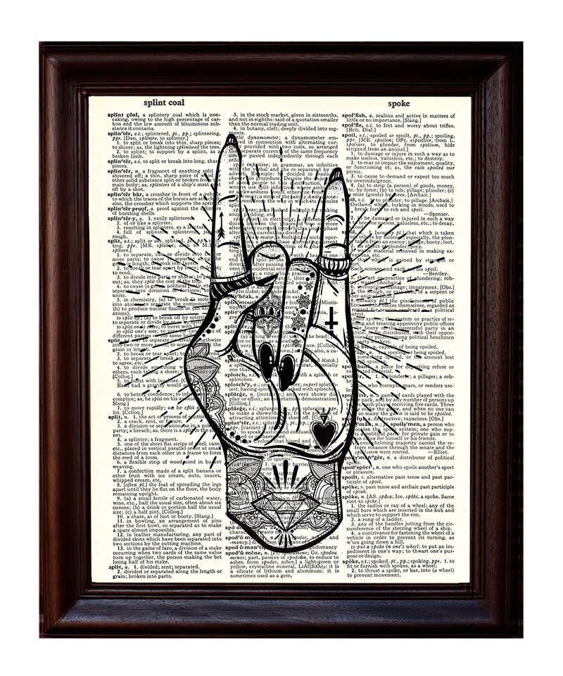 Rocker Girl Hand Dictionary Print