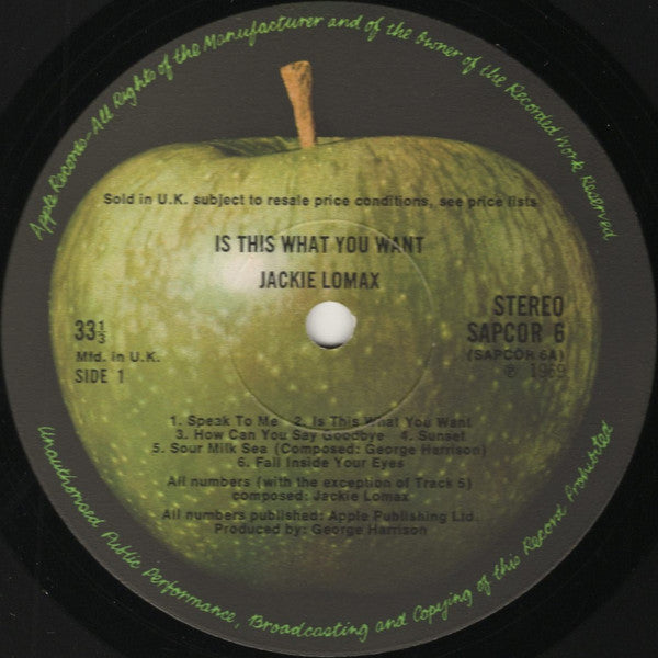 Jackie Lomax : Is This What You Want? (LP, Album)