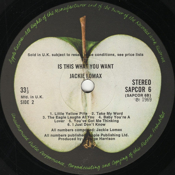 Jackie Lomax : Is This What You Want? (LP, Album)