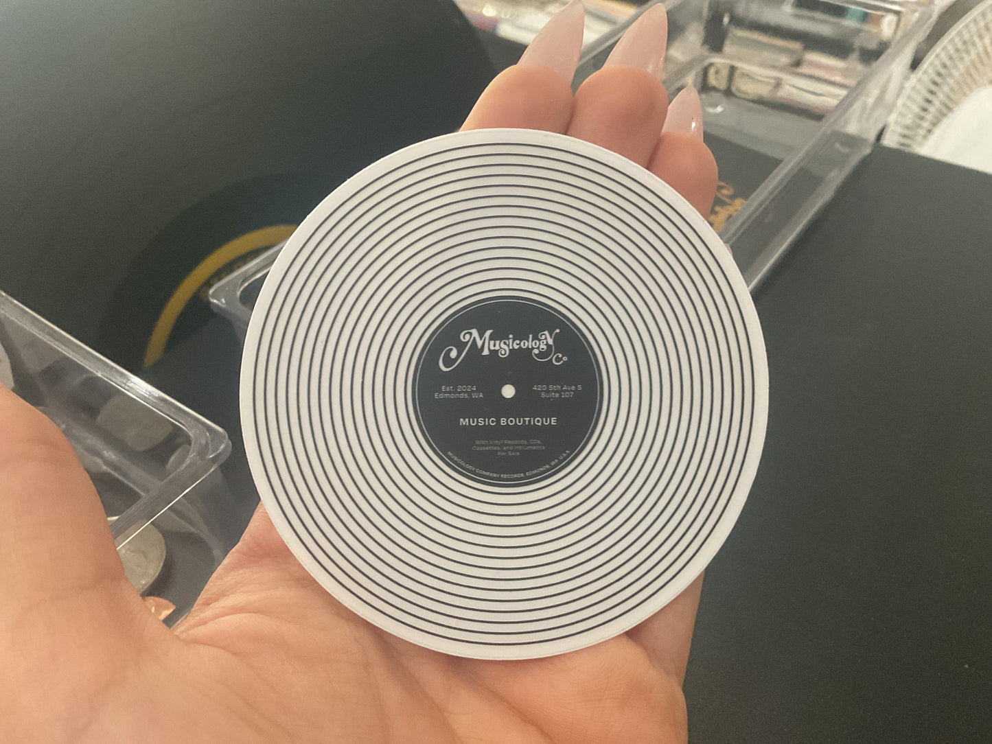 Musicology Sticker: B&W Vinyl