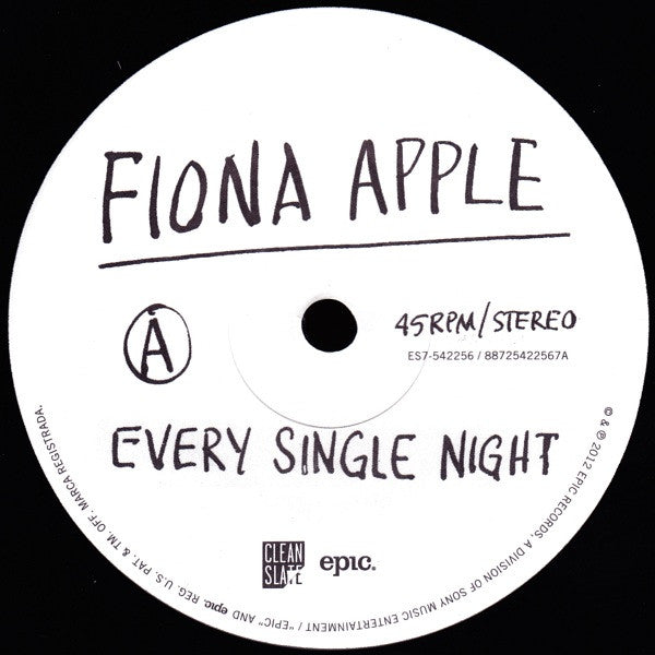 Fiona Apple : Every Single Night (7", Promo)
