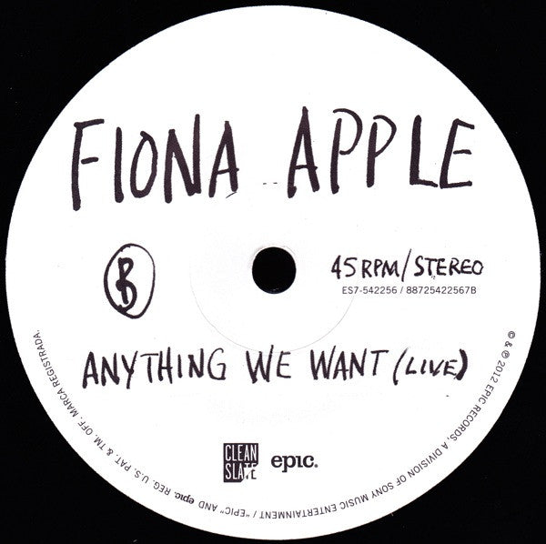 Fiona Apple : Every Single Night (7", Promo)