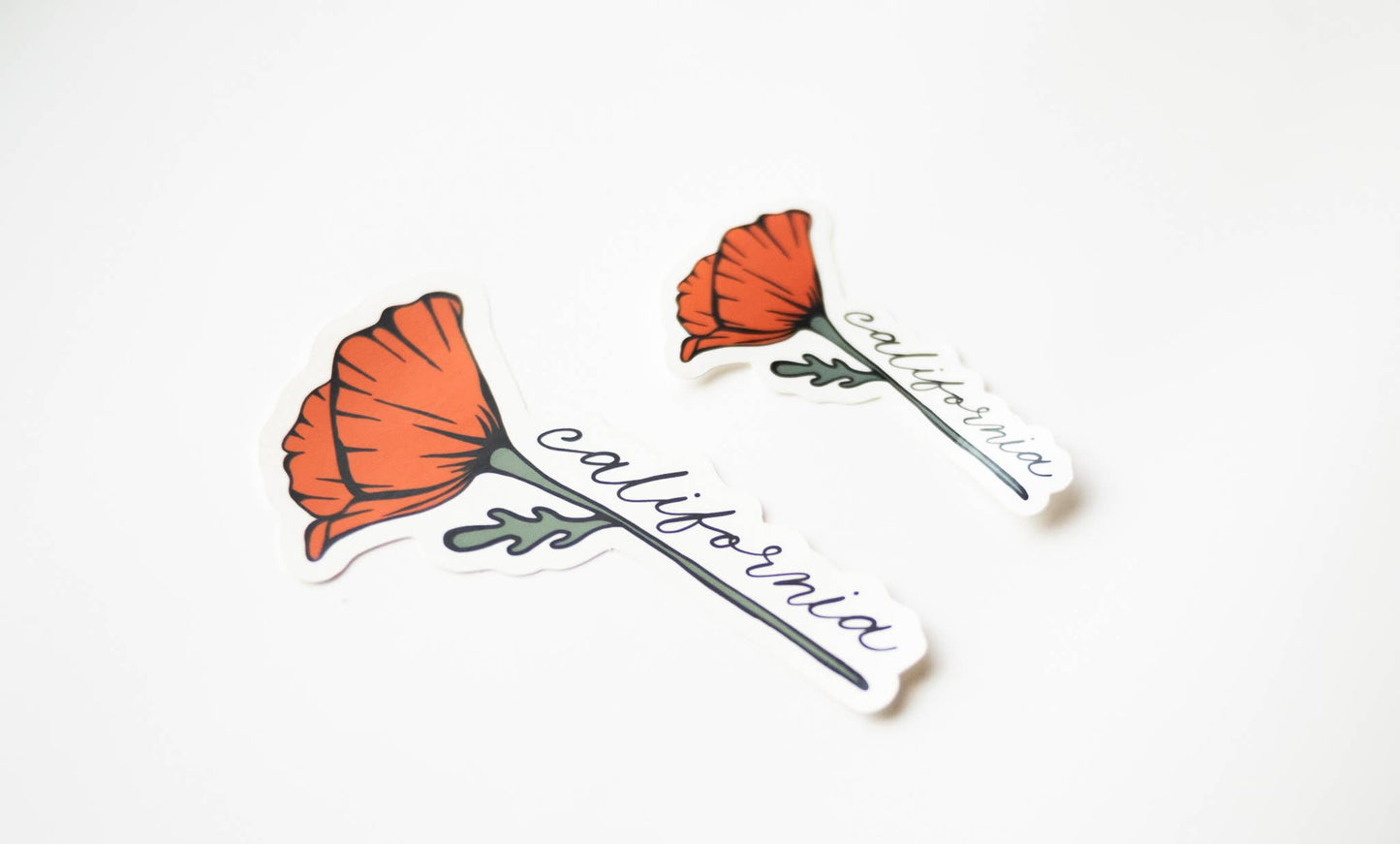 California Golden Blooming Poppy Vinyl Sticker: (Regular) 2x3