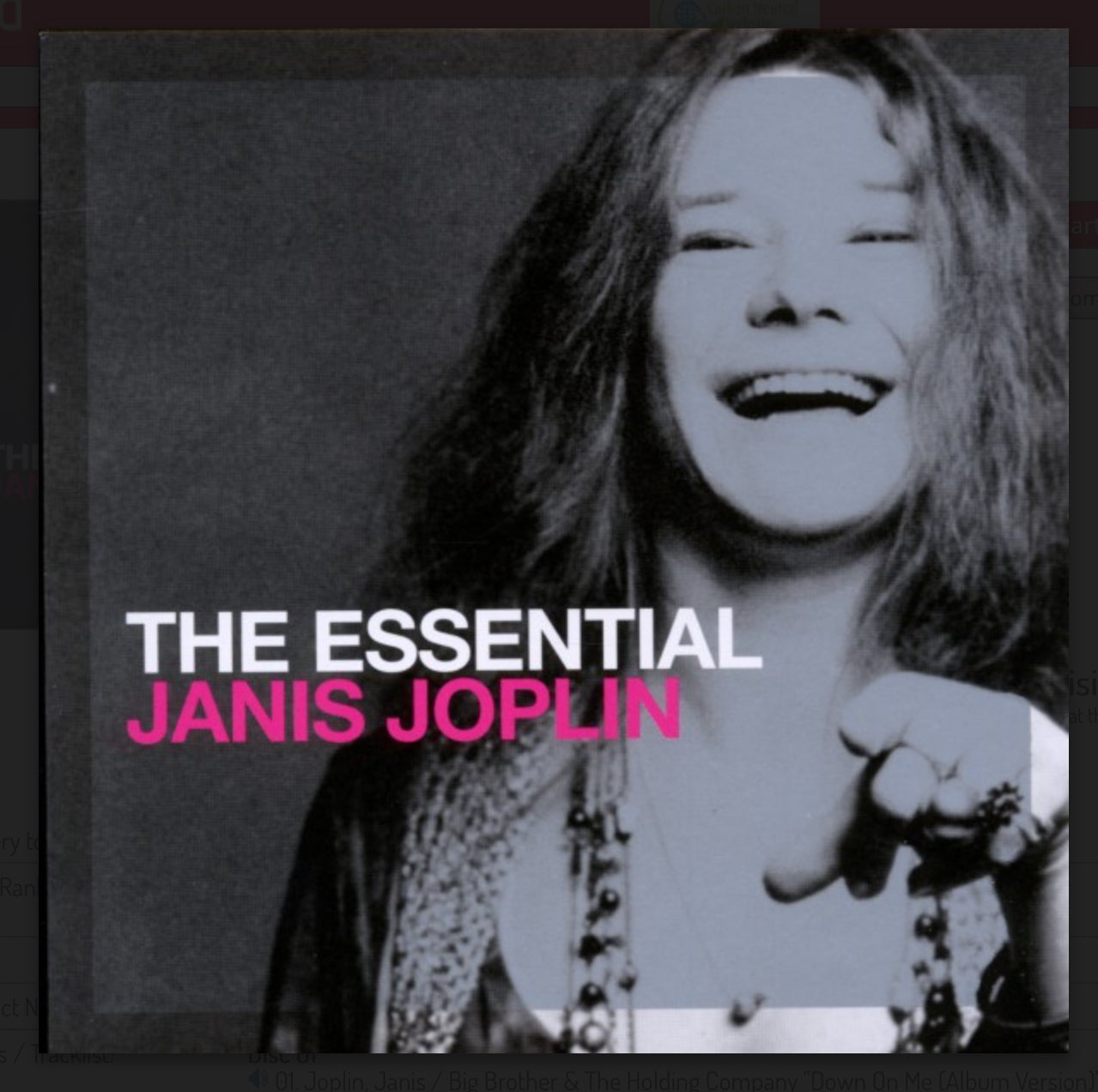 Janis Joplin The Essentials CD