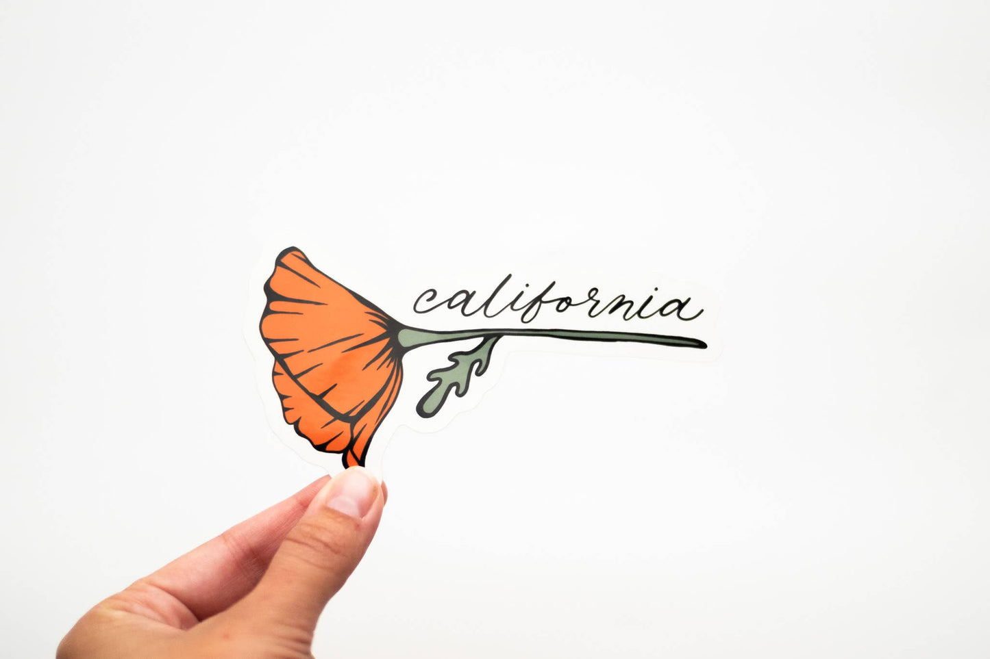 California Golden Blooming Poppy Vinyl Sticker: (Regular) 2x3