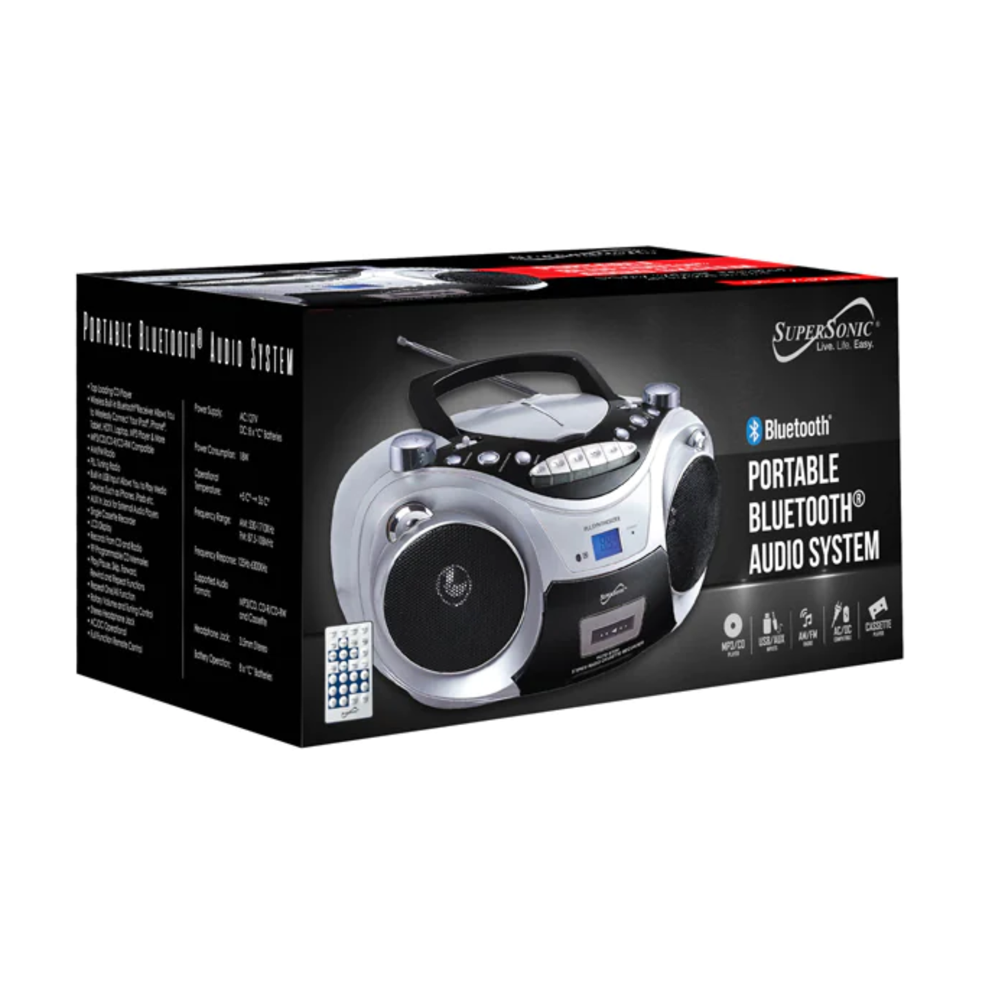 Supersonic Portable Bluetooth Audio System & Recorder