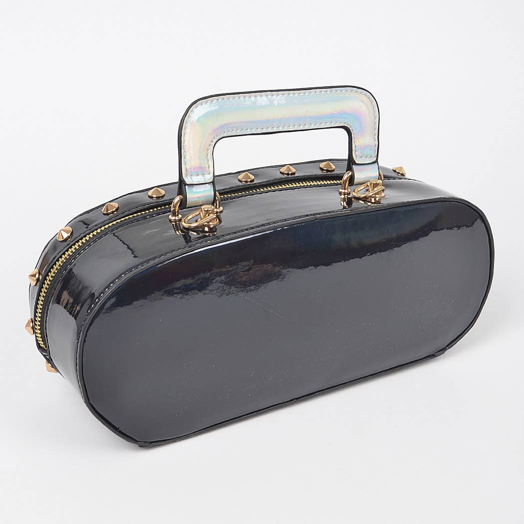 Boombox Fun Clutch: Silver