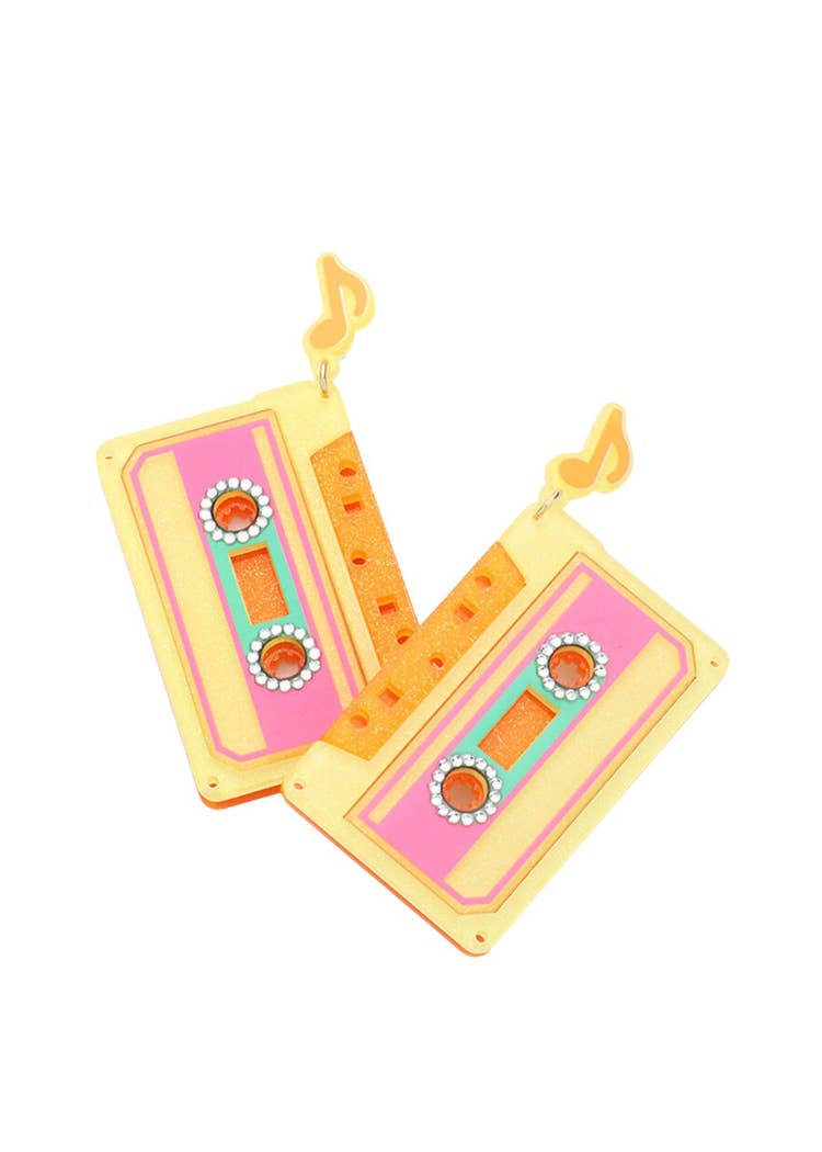 Cassette Earrings Music Lover 80s Earrings Rock n Roll Retro