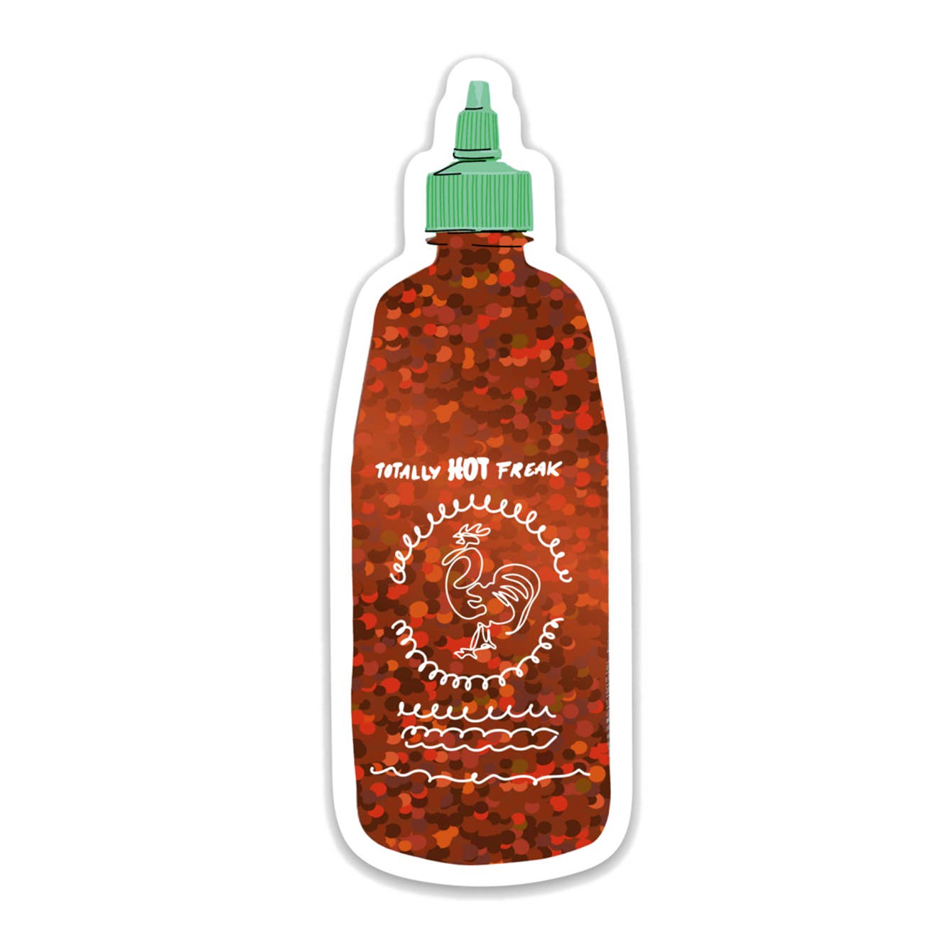 Sriracha Hot Sauce Sparkle Sticker