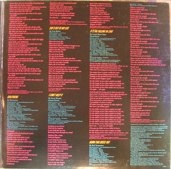 Michael Jackson : Off The Wall (LP, Album, Pit)