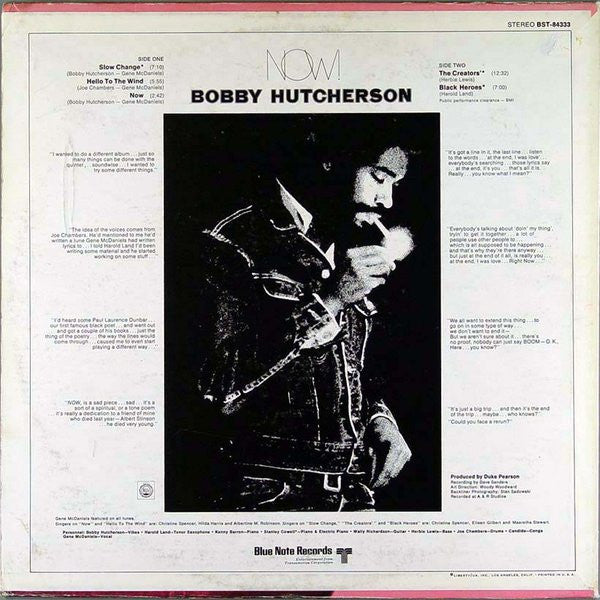 Bobby Hutcherson Featuring Harold Land : Now! (LP, Album)