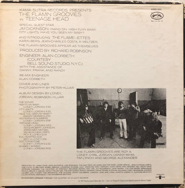 The Flamin' Groovies : Teenage Head (LP, Album, Mon)