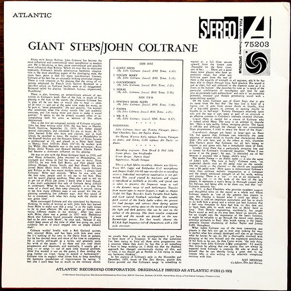 John Coltrane : Giant Steps (LP, Album, RE, RM, 180)