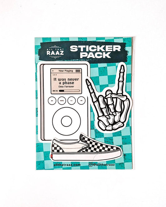 Emo Essentials Sticker Pack - Checkered Slip-On Shoe