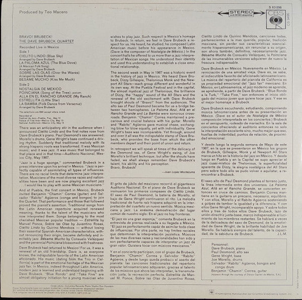 The Dave Brubeck Quartet : Bravo! Brubeck! (LP, Album)