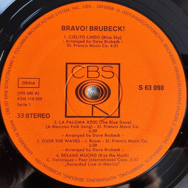 The Dave Brubeck Quartet : Bravo! Brubeck! (LP, Album)