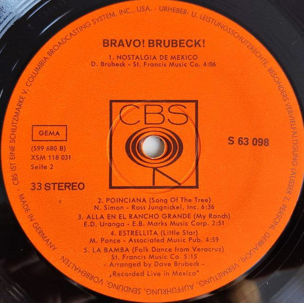 The Dave Brubeck Quartet : Bravo! Brubeck! (LP, Album)