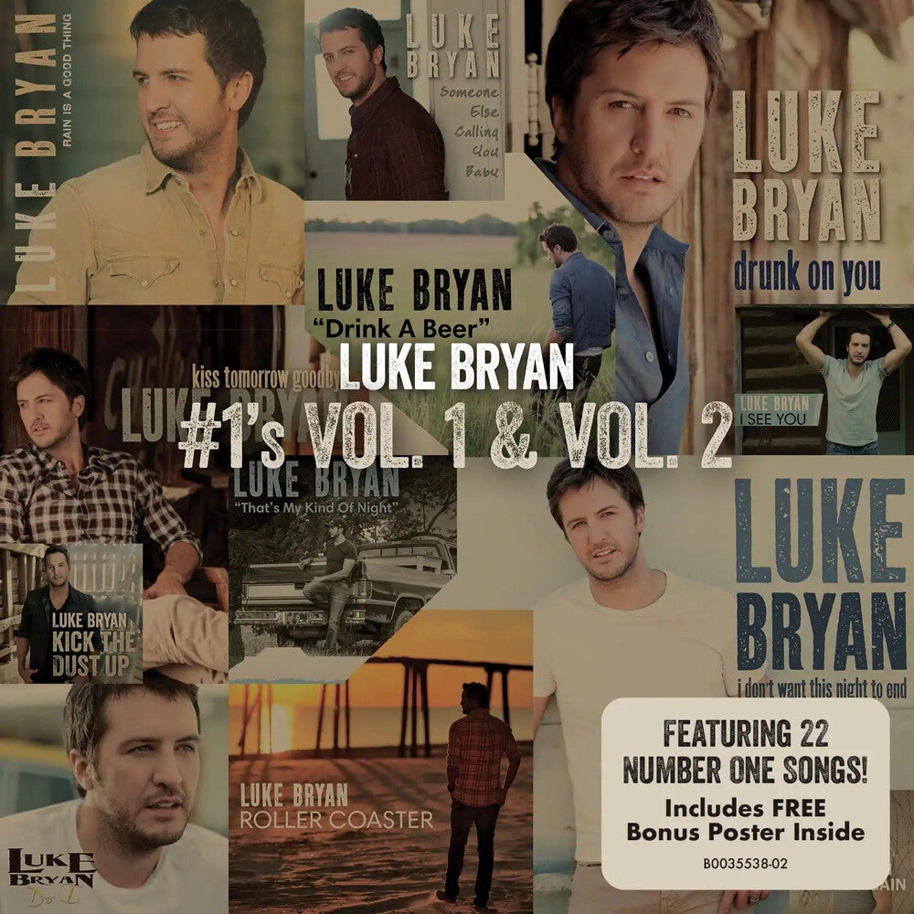 the album cover for Luke Bryan - #’1’s Vol. 1 & Vol. 2 [2CD]