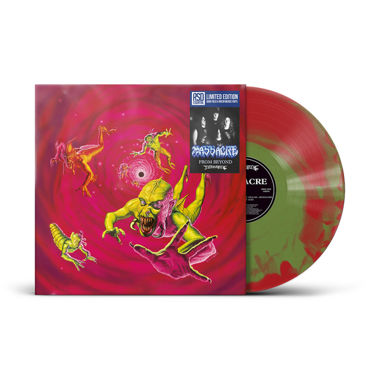 the album cover for Massacre - From Beyond [Indie Exclusive - Red & Green Merge Vinyl]