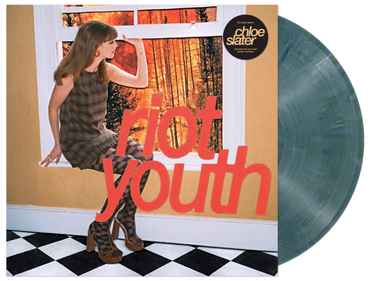 the album cover for Chloe Slater - Riot Youth [Indie Exclusive Recycled Eco Blue with Maxi Poster]
