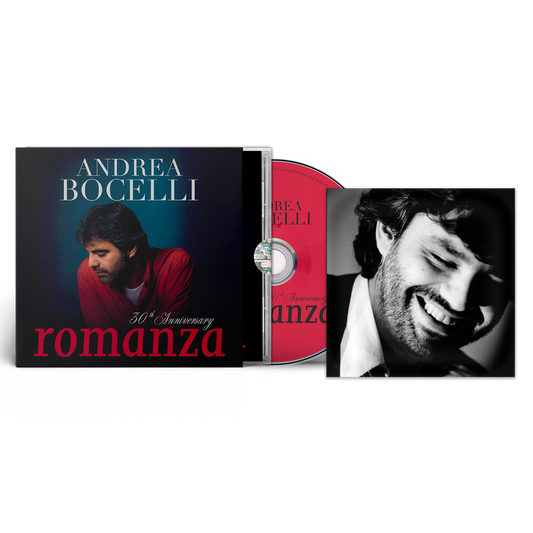 the album cover for Andrea Bocelli - Romanza - 30th Anniversary