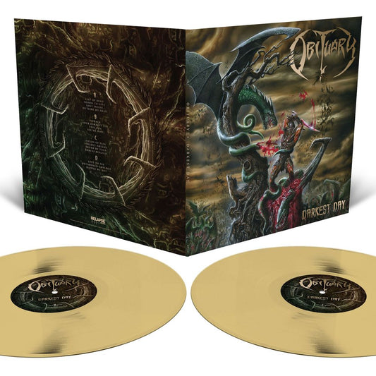 the album cover for Obituary - Darkest Day - [Translucent Gold 2LP]
