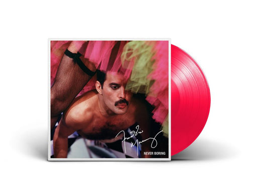 the album cover for Freddie Mercury - Never Boring [Indie Exclusive Neon Pink]