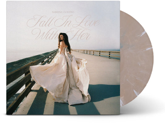 the album cover for Sabrina Claudio - Fall In Love With Her [Indie Exclusive Tan/White Colored Vinyl]