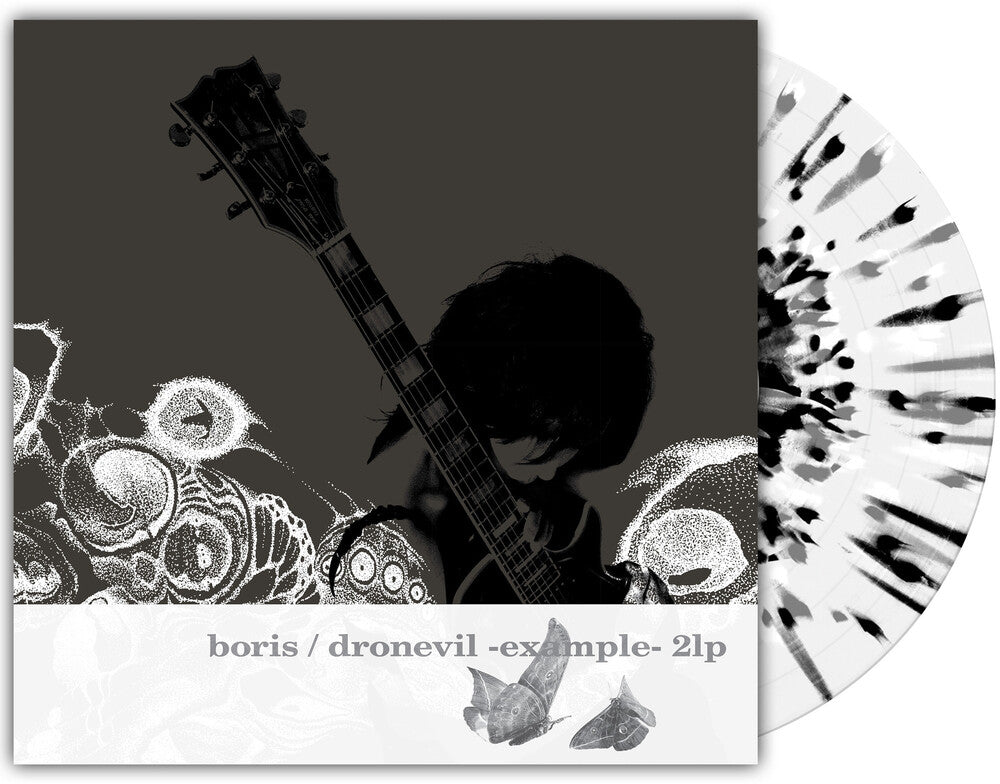 the album cover for Boris - Dronevil -Example- (20th Anniversary Reissue) [Indie Exclusive Milky Clear with Splatter LP]
