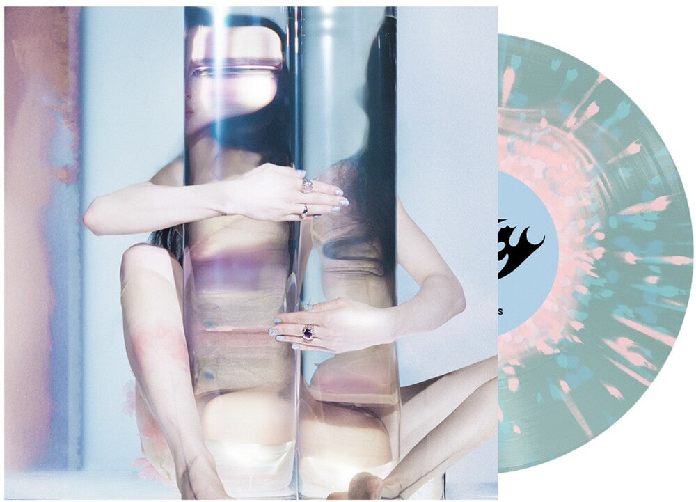 the album cover for Poppy - Empty Hands [Indie Exclusive Pink in Ice Blue w/ Pink + Blue Splatter Color Vinyl]