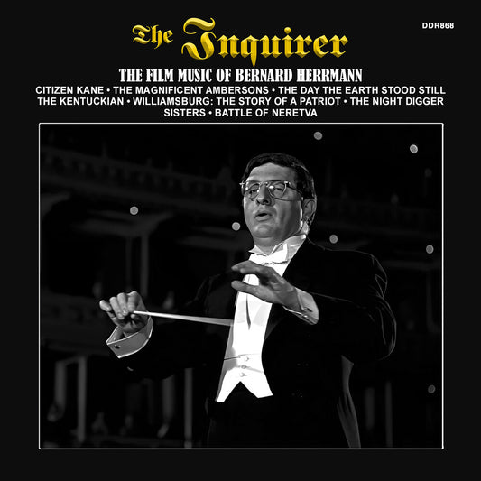 the album cover for Inquirer: Film Music Of Bernard Herrmann / O.S.T. - Inquirer: Film Music Of Bernard Herrmann / O.S.T.