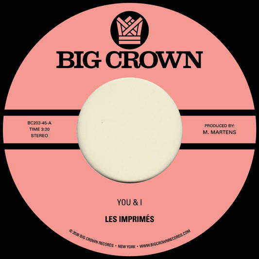 the album cover for Les Imprimes - You & I B/W Miss The Days