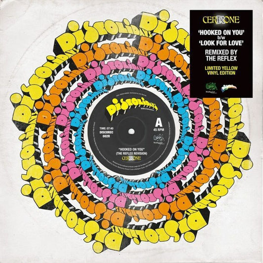 the album cover for Cerrone - Hooked On You / Look For Love (Reflex Revisions)