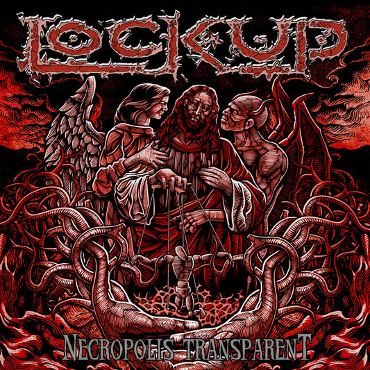 the album cover for Lock Up - Necropolis Transparent - Red Vinyl [Colored Vinyl] (Red)