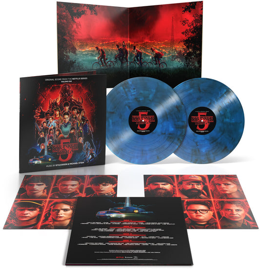 the album cover for Kyle & Michael Stein Dixon - Stranger Things 5 (Original Score from the Netflix Series) Volume 1 [Upside Down Inter-Dimensional Blue]