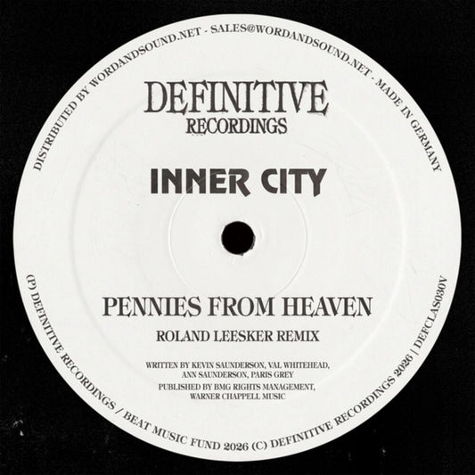 the album cover for Inner City & Kevin Saunderson - Pennies From Heaven (roland Leesker Remix)