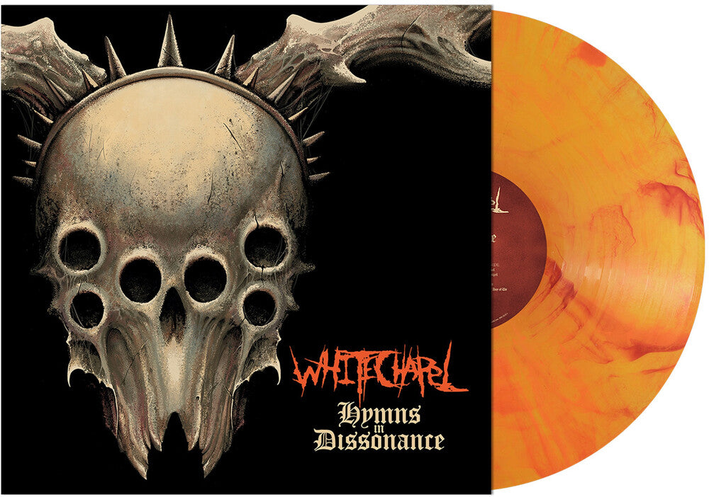 the album cover for Whitechapel - Hymns in Dissonance [Sunspot Orange & Red Marbled]