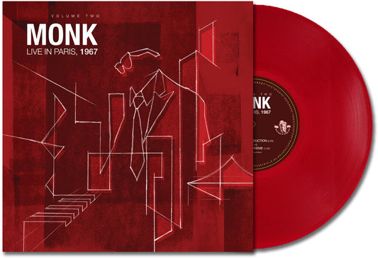 the album cover for Thelonious Monk - Monk Live In Paris 1967 Vol. 2 [Colored Vinyl] [180 Gram] (Red)