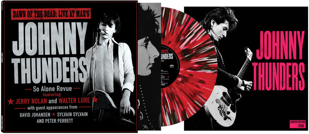 the album cover for Johnny Thunders - Dawn of the Dead: Live at Max's [Black Red White Splatter]
