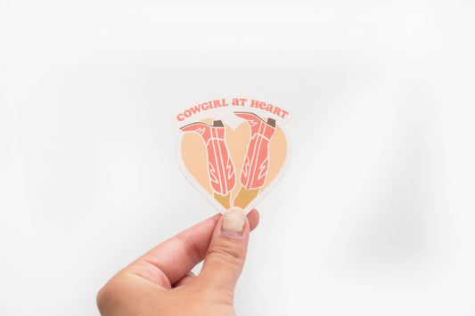 Cowgirl at heart vinyl sticker