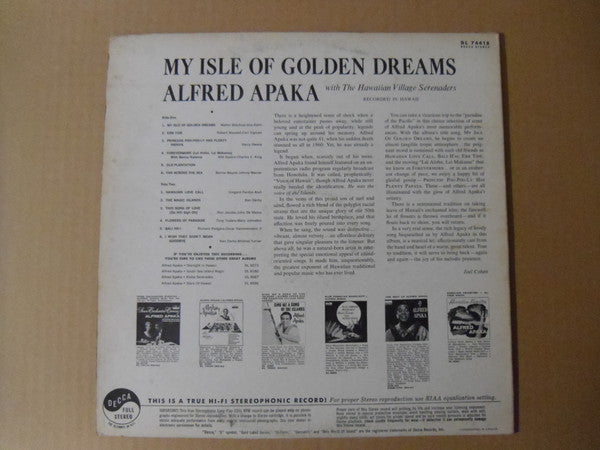 Alfred Apaka : My Isle Of Golden Dreams (LP, Album)