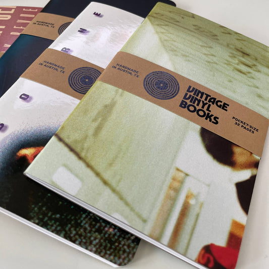 Vintage Vinyl Notebook - 32 page memo book: Lined