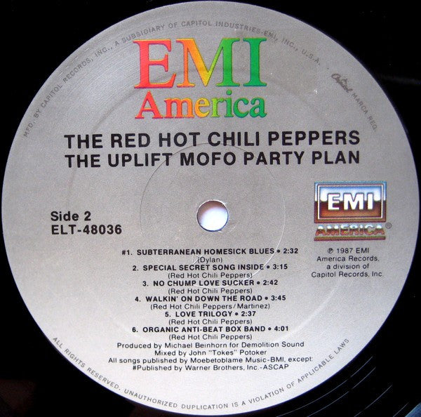 Red Hot Chili Peppers : The Uplift Mofo Party Plan (LP, Album, All)