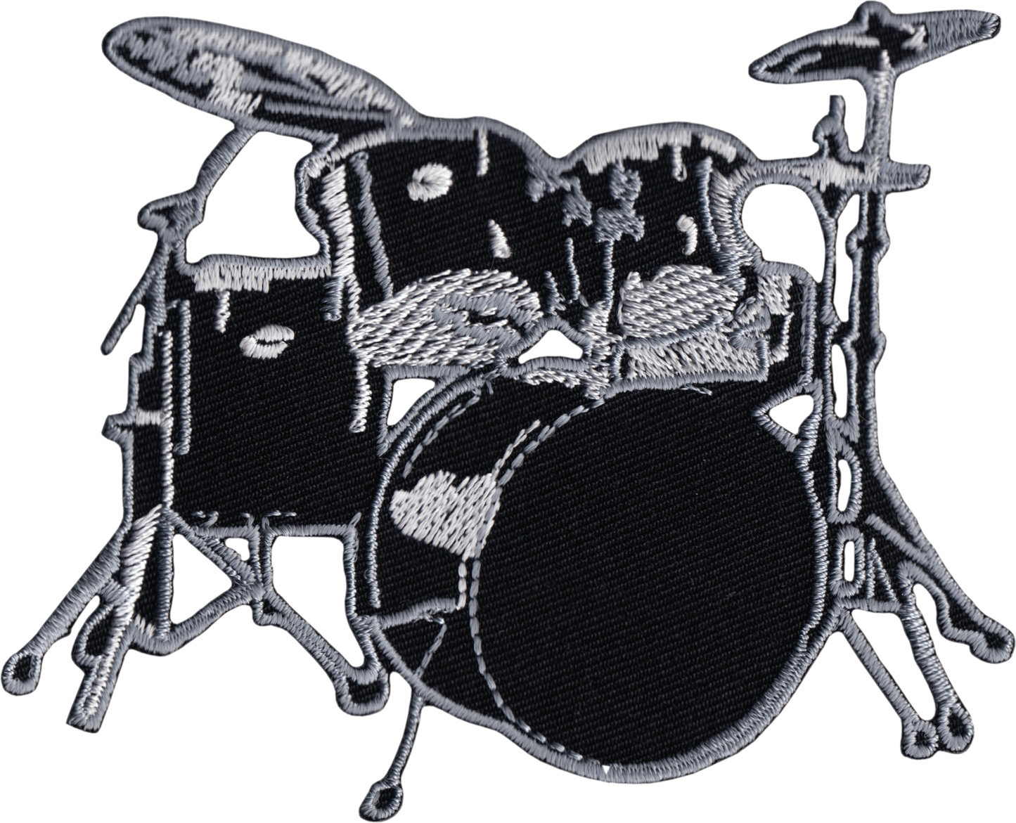 Patch - Drum Set - Black And Gray