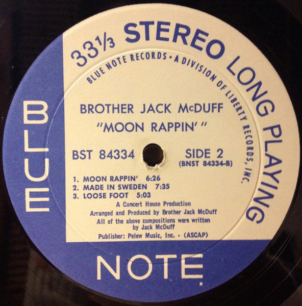 Brother Jack McDuff : Moon Rappin' (LP, Album, Blu)