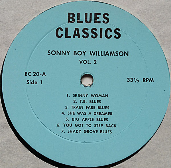 Sonny Boy Williamson : Blues Classics By Sonny Boy Williamson Volume 2 (LP, Comp, Lig)
