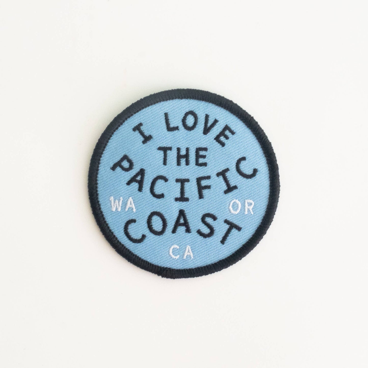 I Love The Pacific Coast - Embroidered Iron-on Patch: Yes