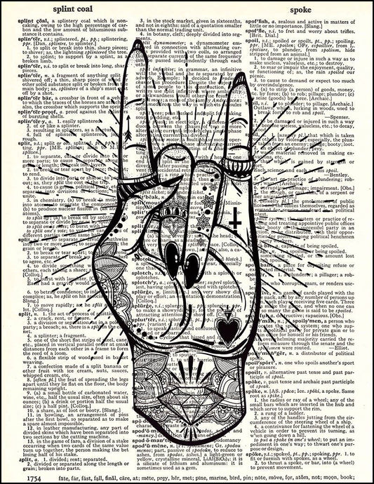 Rocker Girl Hand Dictionary Print