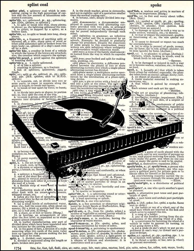 Turntable Dictionary Print